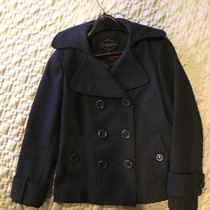 1 MADISON CHARCOAL GRAY WOOL PEACOAT